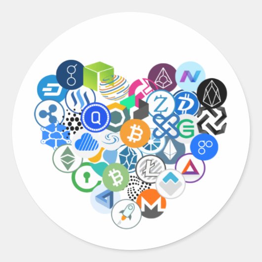 クリプトクラシックラウンドステッカー、光沢、3インチ ラウンドシール (正面)