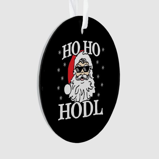 クリプトクリスマスサンタクリプトカレンシーHo Hodl オーナメント (正面)