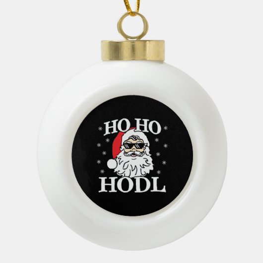クリプトクリスマスサンタクリプトカレンシーHo Hodl セラミックボールオーナメント (正面)