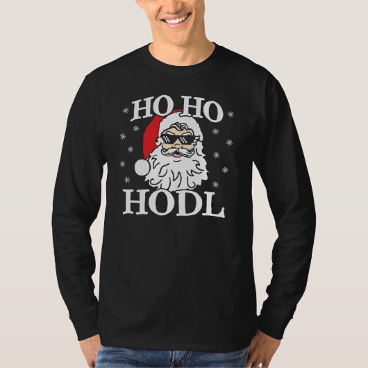 クリプトクリスマスサンタクリプトカレンシーHo Hodl Tシャツ (正面)