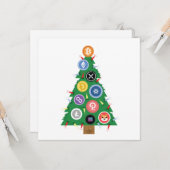 クリプトクリスマスツリー暗号通貨オーナメント カード (正面/裏面インサイチュ)