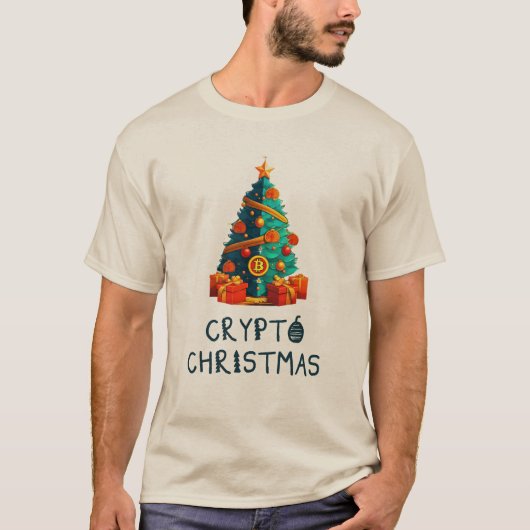 クリプトクリスマスツリー – ビットコイン Tシャツ (正面)
