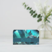 クリプトナイトカバーン抽象芸術クリスタルアクアマリンアイス 名刺 (スタンド正面)