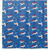 クリプトパ飛んでいるターン シャワーカーテン (正面)