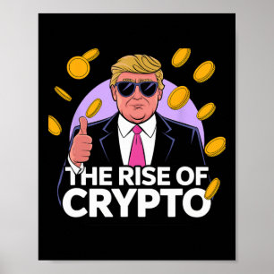 クリプトビットコインの月へのトランプの上昇をカワイイ ポスター