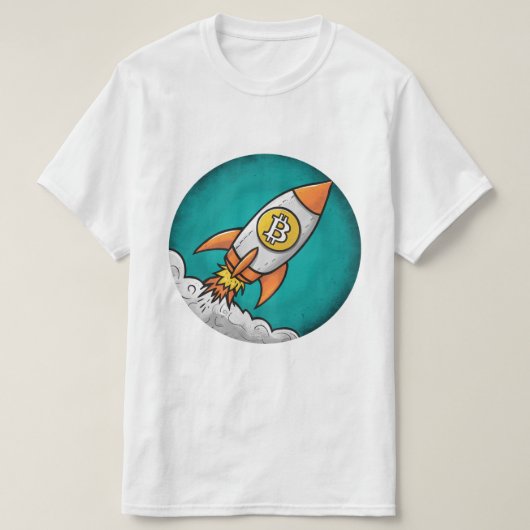 クリプトロケット：月にビットコイン！ Tシャツ (デザイン正面)
