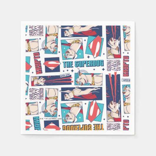 クリプト漫画パネルパターン スタンダードカクテルナプキン (正面)