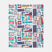 クリプト漫画パネルパターン フリースブランケット (正面)