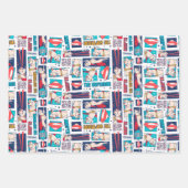 クリプト漫画パネルパターン ラッピングペーパーシート (正面)