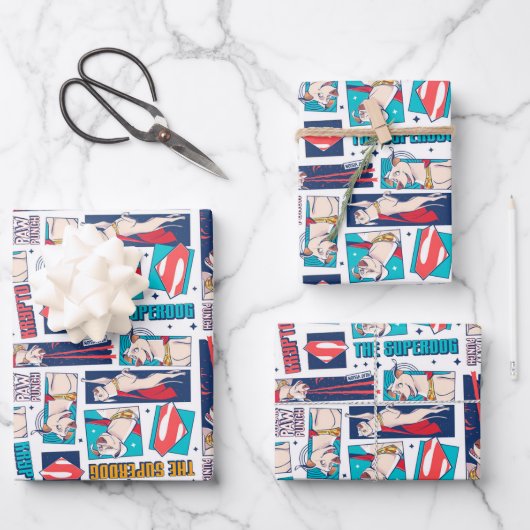 クリプト漫画パネルパターン ラッピングペーパーシート (正面)