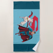 クリプト&マすごいン ビーチタオル (正面)