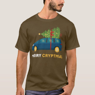クリプメリートマおもしろいビットコイン暗号BTCフェスティバルCh Tシャツ