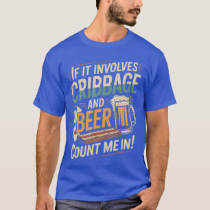 クリベッジとビールのスカンクペグカードゲームボードゲーム Tシャツ