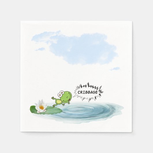 クリベッジカエル スタンダードカクテルナプキン (正面)