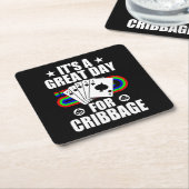 クリベッジカードゲーム機用クリベッジボーおもしろいド スクエアペーパーコースター (アングル)