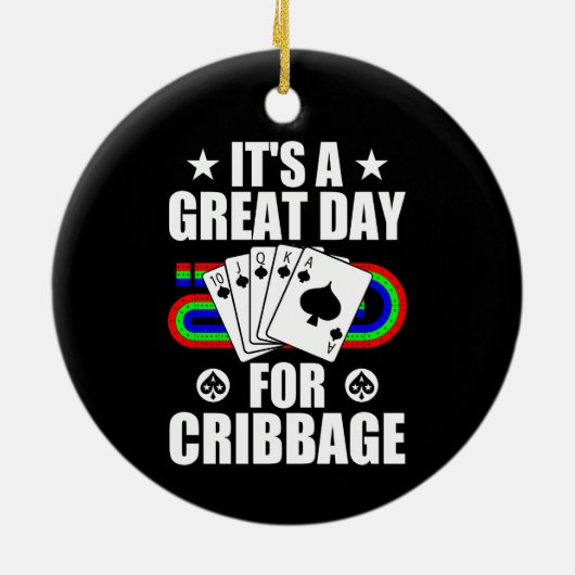 クリベッジカードゲーム機用クリベッジボーおもしろいド セラミックオーナメント (裏面)