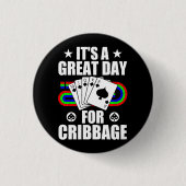 クリベッジカードゲーム機用クリベッジボーおもしろいド 缶バッジ (正面)