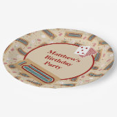 クリベッジゲームをテーマにしたパーソナライズされたパーティー ペーパープレート (アングル)