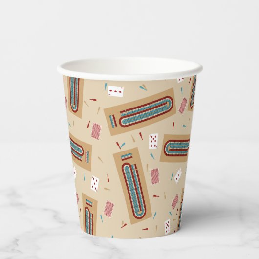 クリベッジゲームをテーマにしたパーソナライズされたパーティー 紙コップ (裏面)