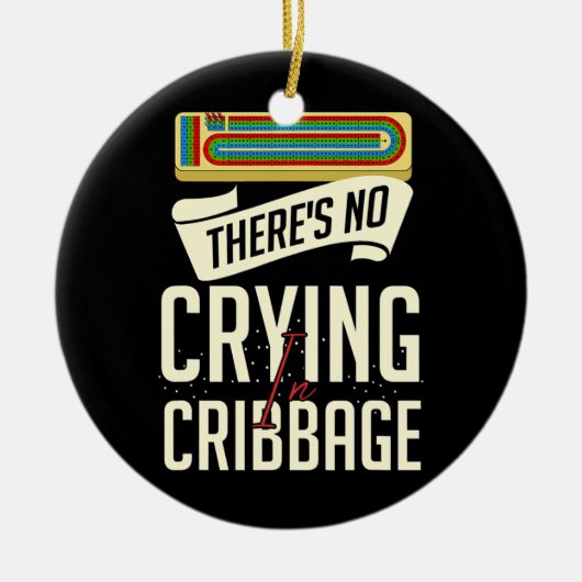 クリベッジボードプレーヤーカードゲームルール遊クリブ セラミックオーナメント (正面)