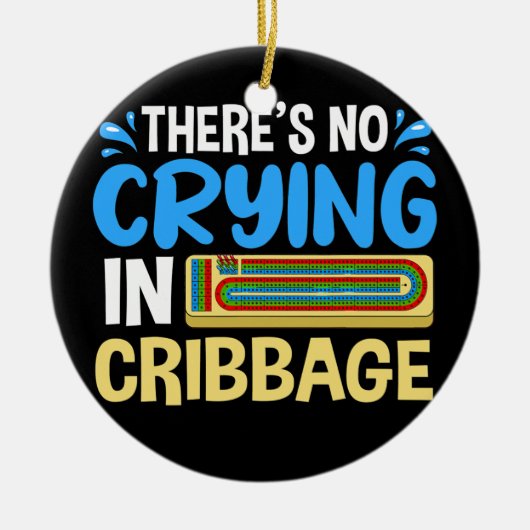 クリベッジボードプレーヤーカードゲームルール遊クリブ セラミックオーナメント (正面)