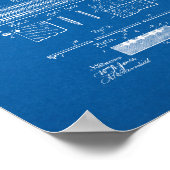 クリベッジボード特許 – 青写真 ポスター (角)