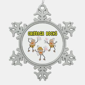 クリベッジロック スノーフレークピューターオーナメント