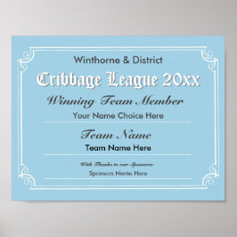 クリベッジ競争証明書ポスター ポスター