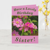 クリマティスフラワーズ誕生日シスター用カード カード (黄色い花)
