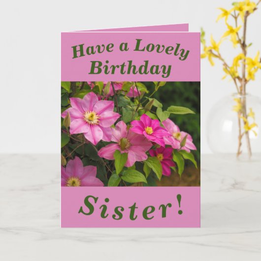 クリマティスフラワーズ誕生日シスター用カード カード (黄色い花)