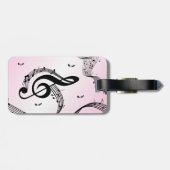 クリマティックGクレフ、 音符記号ピンク ラゲッジタグ (裏面横)