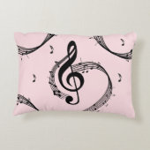 クリマティックGクレフ、 音符記号ミュージックピンク アクセントクッション (裏面)