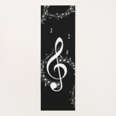 クリマティックGクレフ、 音符記号ミュージックブラックダブルサイドヨガマット ヨガマット (裏面)