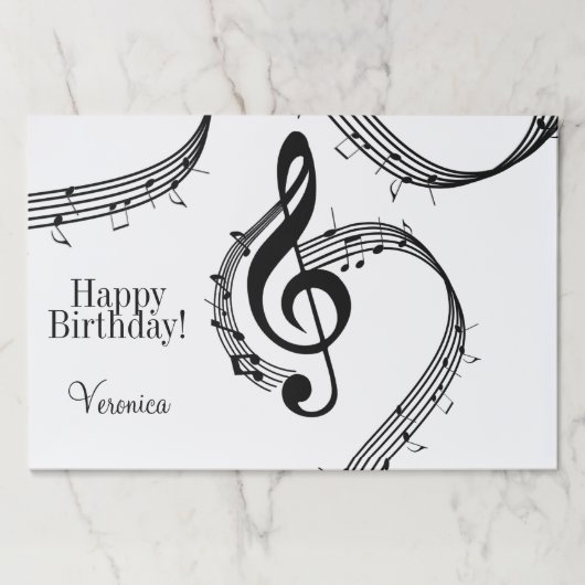 クリマティックGクレフ、 音符記号紙ランチョンマット ペーパーパッド (正面)