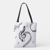 クリマティックGクレフ、 音符記号音楽 トートバッグ (裏面)