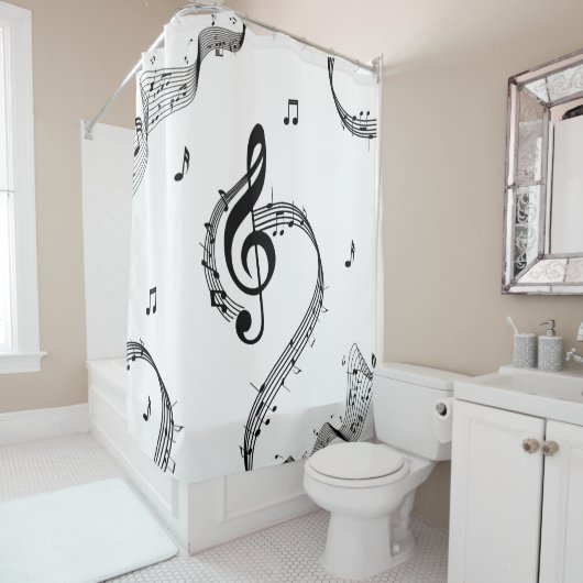 クリマティックGクレフ、 音符記号 シャワーカーテン (インサイチュ)