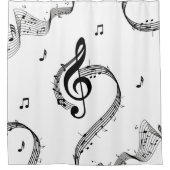クリマティックGクレフ、 音符記号 シャワーカーテン (正面)