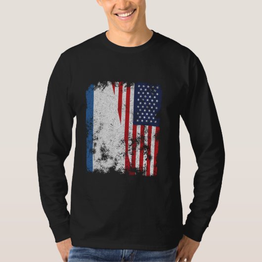 クリミア米国国旗動揺して – ハーフアメリカン Tシャツ (正面)