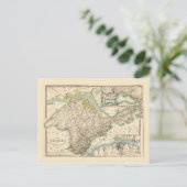 クリミア（ウクライナ）セバストポリ地域地図1855 ポストカード (スタンド正面)