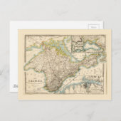 クリミア（ウクライナ）セバストポリ地域地図1855 ポストカード (正面/裏面)