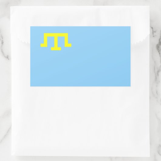 クリミア・タタール人の民族国旗 長方形シール (バッグ)