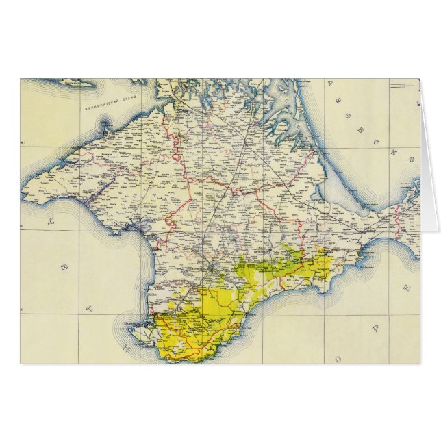 クリミア(1922年)のヴィンテージの地図 (正面横)