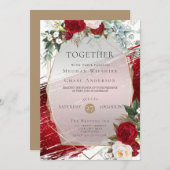 クリムエレガントはっきりしたムフローラと絵を描脳卒中 招待状 (正面/裏面)