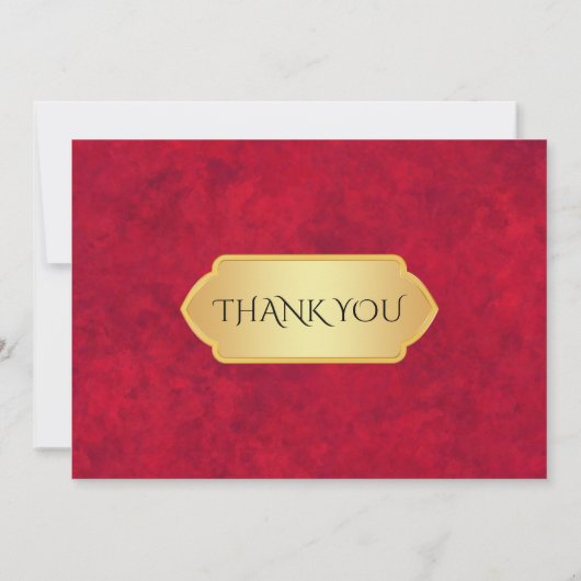 クリムエレガント金ゴールド高級王室のサンキューカード 招待状 (裏面)