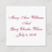 クリムソンとホワイトの返信カード エンクロージャーカード (裏面)