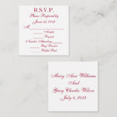 クリムソンとホワイトの返信カード エンクロージャーカード (正面/裏面)