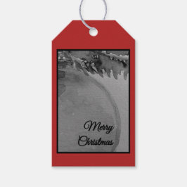 クリムソンオーナメントのクリスマス - エレガントなホリデー ギフトタグ