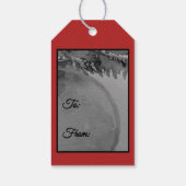 クリムソンオーナメントのクリスマス - エレガントなホリデー ギフトタグ (裏面)