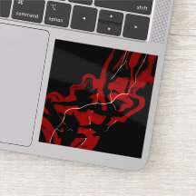 クリムソン アブストラクト レッド ブラック ホワイト フルイド アート