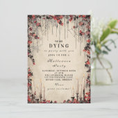 クリムゾンつる植物ゴシックハロウィーンお祝い 招待状 (スタンド正面)